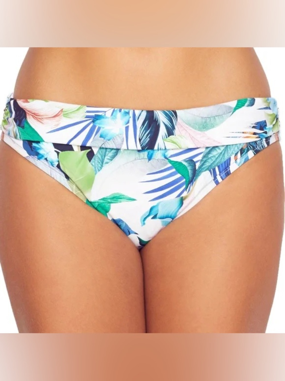 NEW La Blanca In The Moment Shirred Band Hipster Bikini Bottom Size 12